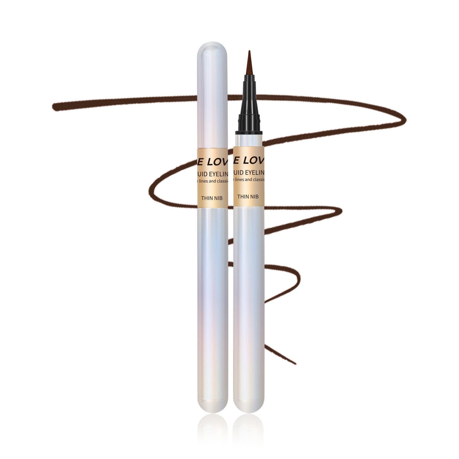 SHELOVES Eyeliner Pen Color Brown Ultra-fine Quick-drying Long-lasting Waterproof Non-smudging Genuine Eyeliner Pen