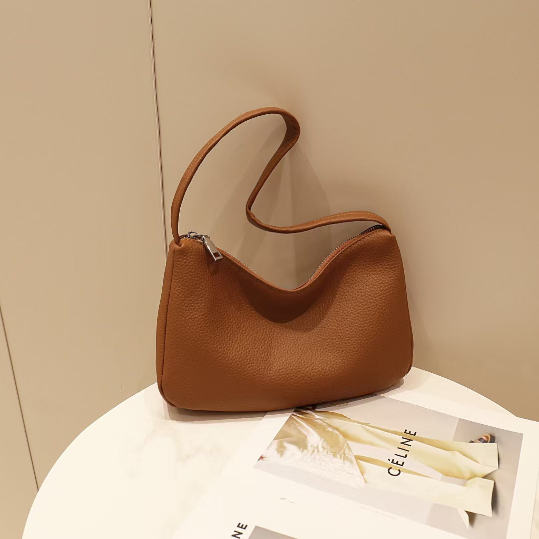 Guangzhou Luggage2025New Niche Simple Women's Bag Summer Versatile High-End Large Capacity Genuine Leather Underarm Bag