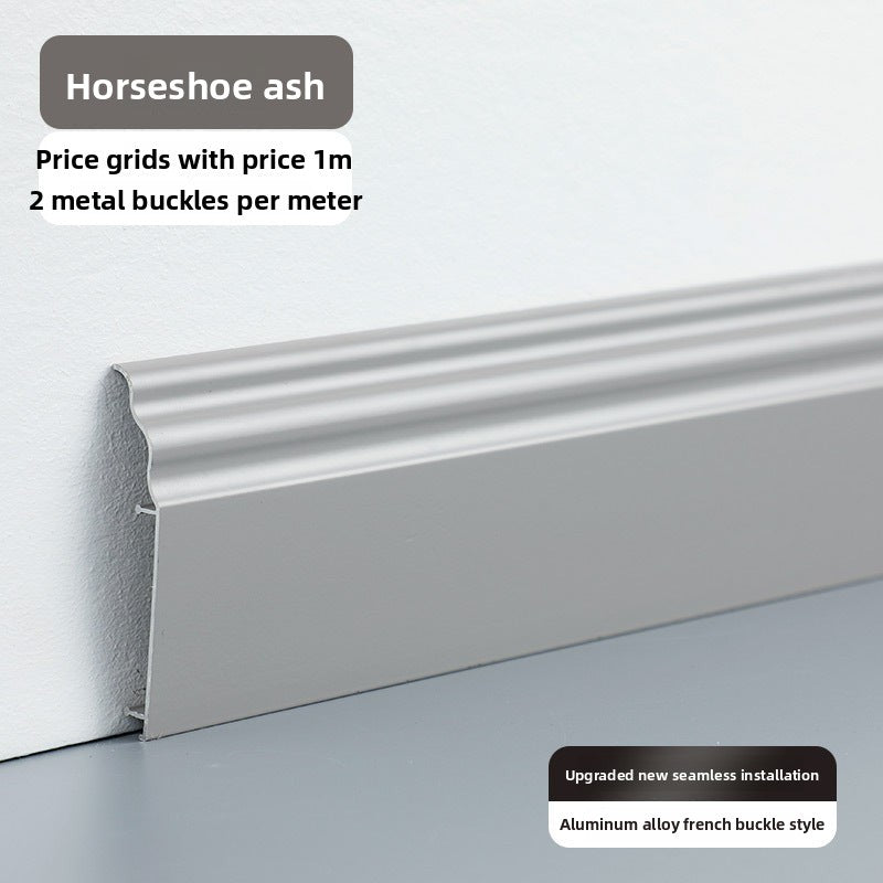 Aluminum alloy skirting board7cm Ultra-narrow double-layer snap-on skirting board, ultra-thin self-adhesive metal aluminum alloy baseboard