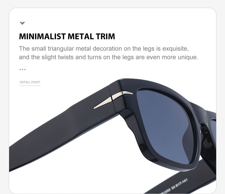 David's Retro Sunglasses for Men, European and American Style, Fashionable Trendy Square Frame Sunglasses, High-End Full Frame Glasses for Men