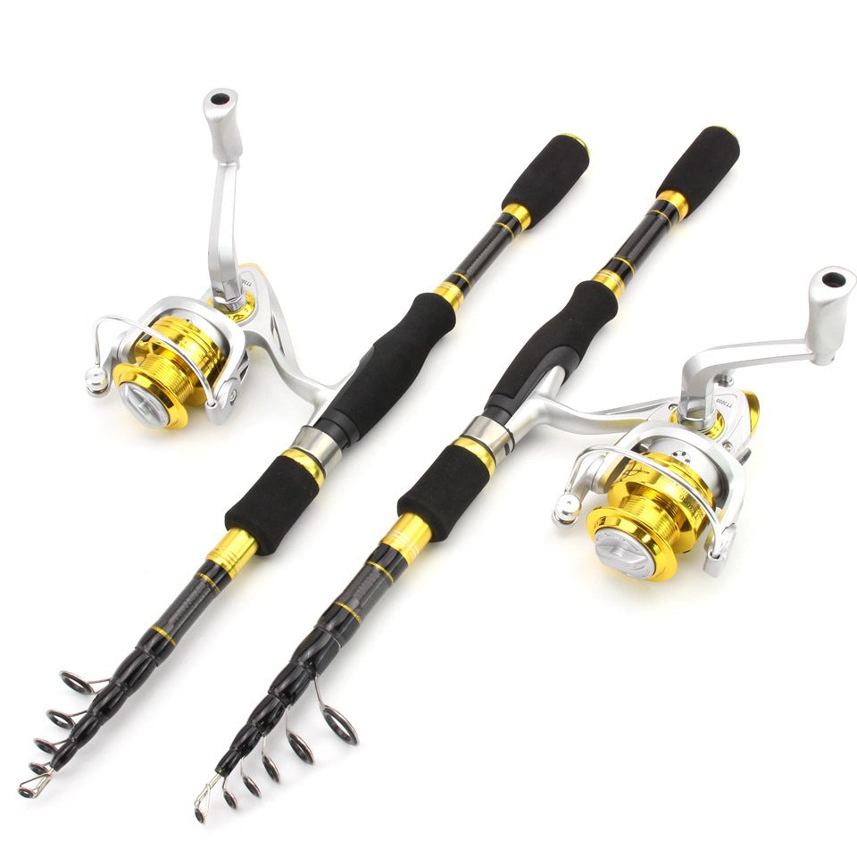 Short Section Retractable Lure Rod Carbon Fiber Ultra Short Hard Adjustable Fishing Rod FBA Overseas Warehouse Fishing Gear
