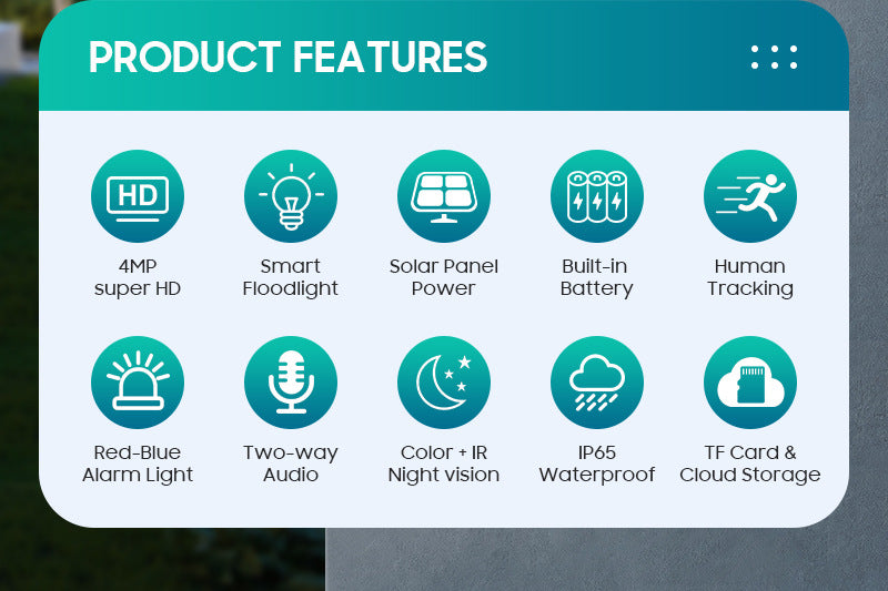Factory direct sales solar low-power garden camera outdoor alarm surveillance camera40010,000 Pixels