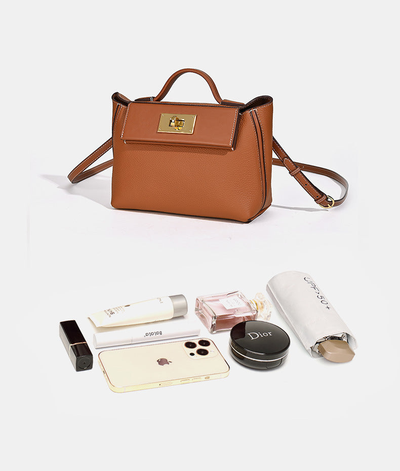 New European and American Style Kelly Bag Versatile Dumpling Bag High-Quality Texture Top Layer Fashion Women's Handbag Tote Shoulder Crossbody Bag