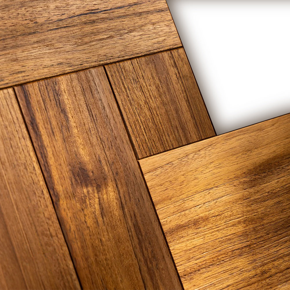 18mm Solid Teak Wood Flooring Natura Hardwood Kitchen Living Room Office Warehouse Gym Customizable Size Eco-Friendly Waterproof