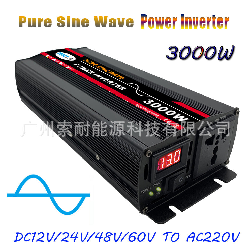 Pure Sine Wave Inverter Car Converter Car Inverter Power Supply DC12V/24V/48V/60V Turn AC220V