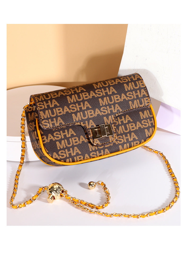 New Trendy Chain Bag for Women, Vintage Floral Shoulder Bag, Light Luxury Small Square Bag, Retro Stylish Crossbody Bag