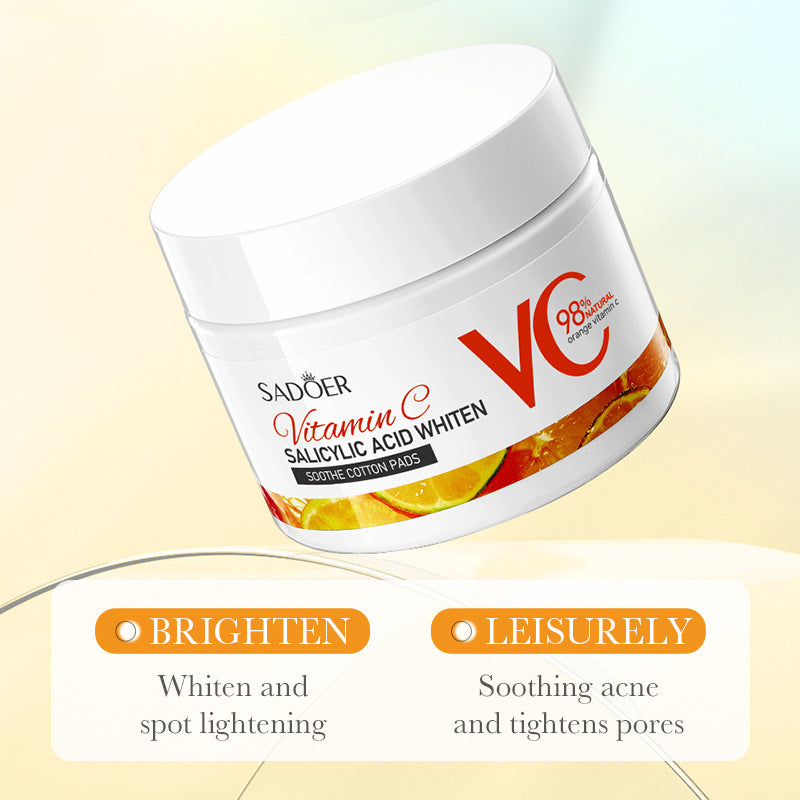 Vitamin C Cotton Sheet SADOER Salicylic Acid Whitening and Rejuvenating Mask Cross-Border Wholesale