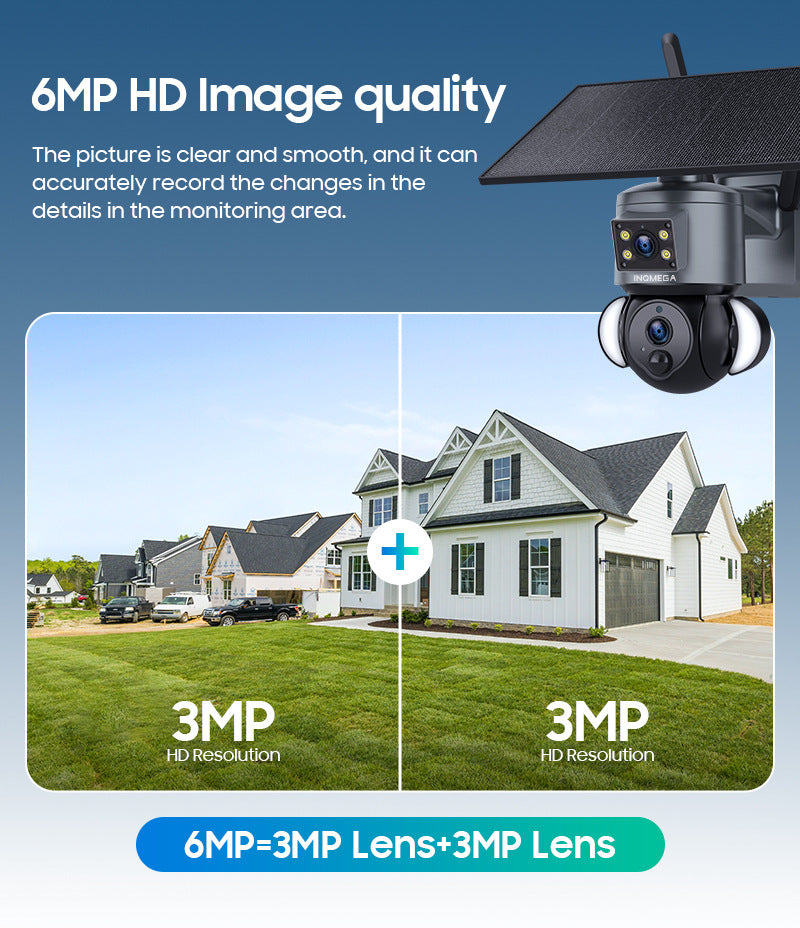 Private Model AOV Solar-powered Camera6MP HD Dual Lens Surveillance Camera UBOX Low Power Monitoring