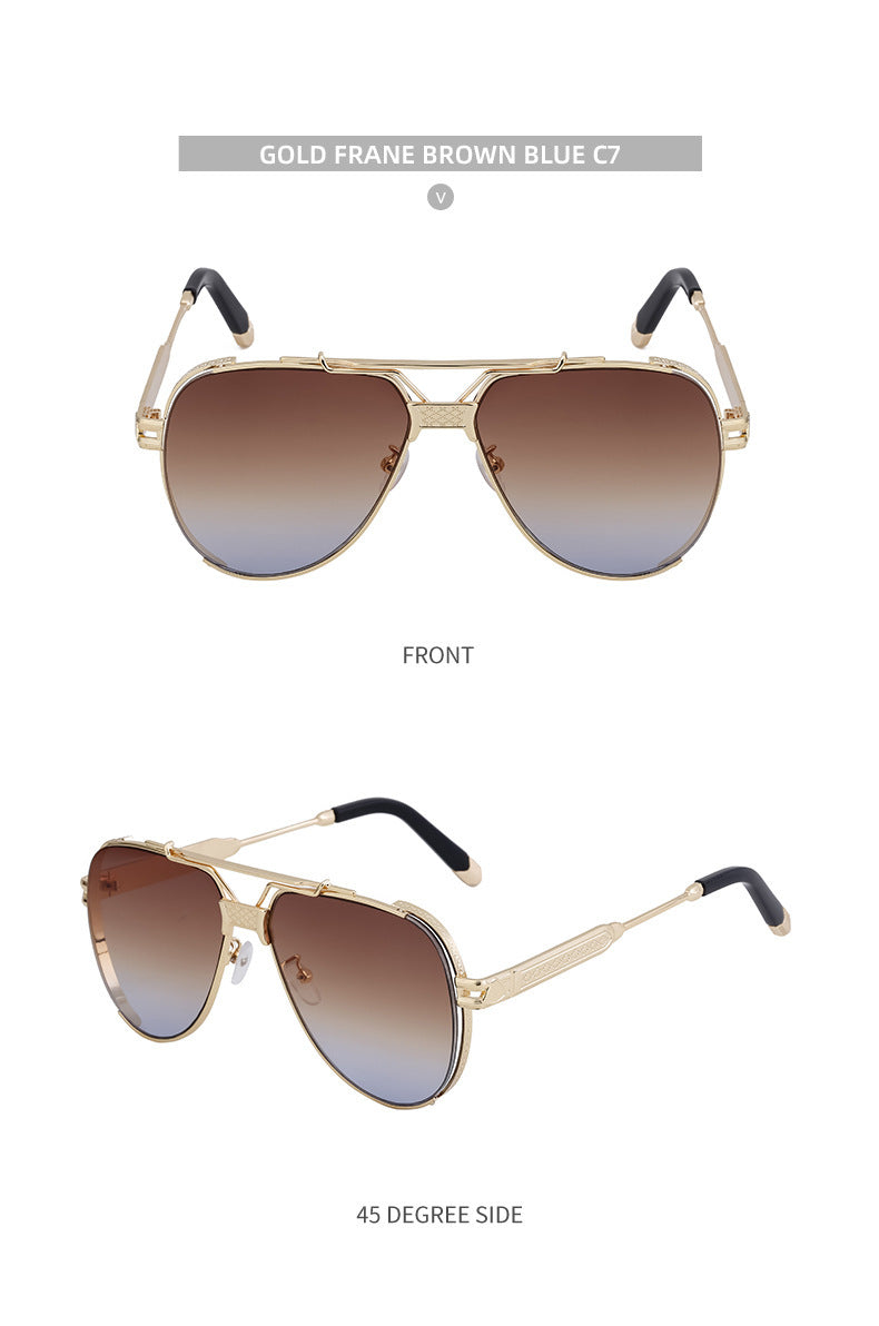 Double Bridge Toad Glasses Men's European and American Fashion Punk Style Sunglasses Outdoor Sports Sun Protection Glasses sunglasses
