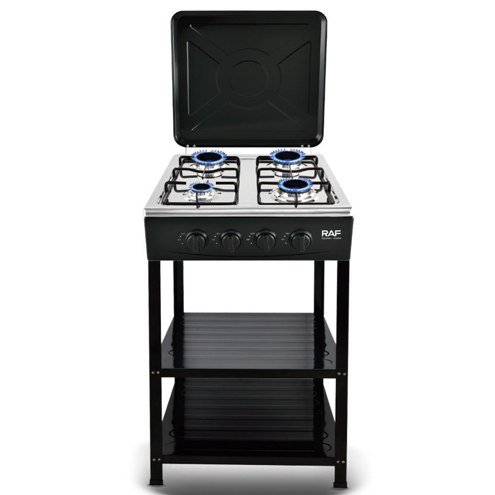 RAF European Standard Full Cover Low Energy Liquefied Gas Tabletop Flameout Protection Glass Rotating Fire Gas Four Burner Panel