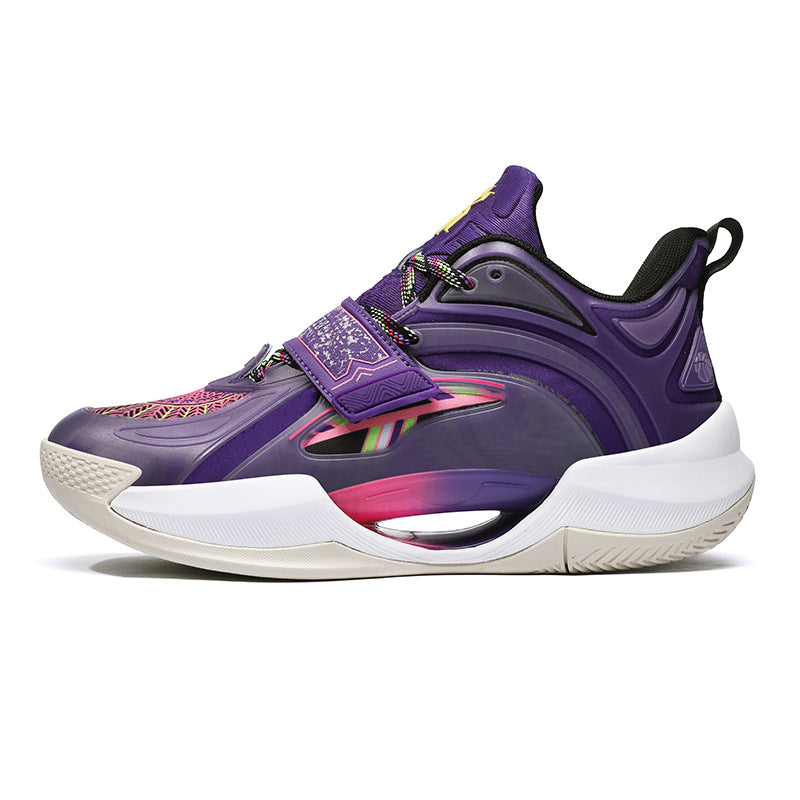 Summer Trendy Fashion Breathable Comfortable Sports Men's Shoes Youth High Elastic Practical Wear-resistant Rubber Sole Basketball Shoes