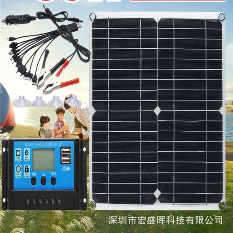 Solar panel lightweight portable semi-flexible solar panel DC Solar charger includes solar controller