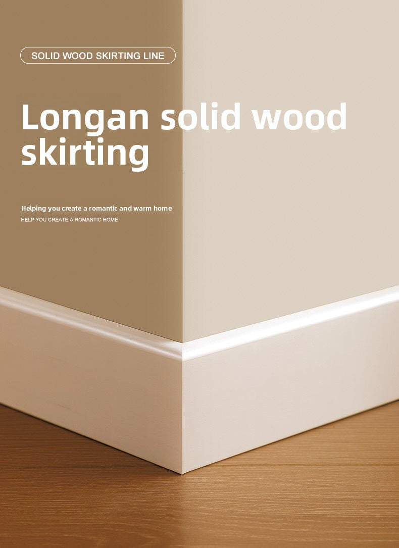 Solid Wood 5 Centimeter baseboard, Taun wood flooring, baseboard, natural wood, white and gray decorative trim