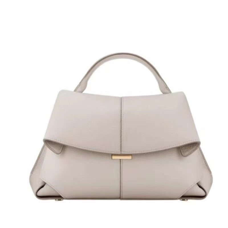 European and American Retro Smile Bag French Bolingin Niche Genuine Leather Women's Bag High-end Wrinkle Handbag Crossbody Bag