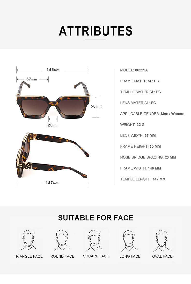 86229Small Frame Sunglasses for Women, European and American Style, Small Size, 0k Rich Man Same Style Sunglasses for Men, Trendy sunglasses