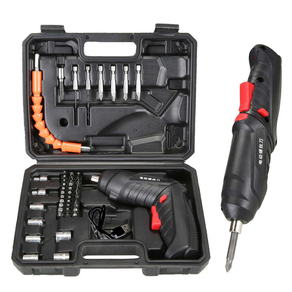 Home Tool Set Small Electric Drill Multi-Function Lithium Battery Cordless Screwdriver Mini Electric Screwdriver
