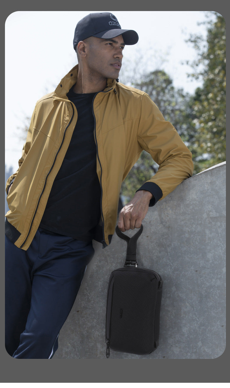 OZUKO Men's Clutch Bag Crossbody Bag Chest Bag High-end Waterproof Multifunctional Trendy Brand Shoulder Bag Organizer Bag
