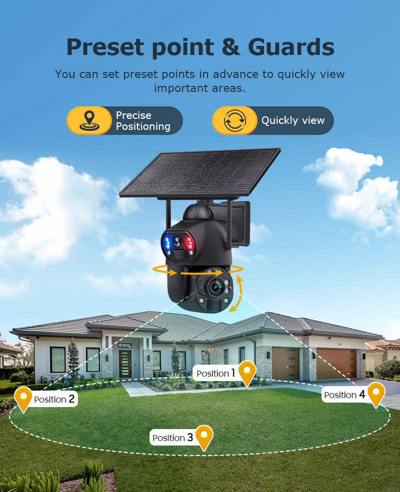 Dual Lens Dual Screen36Dual Optical Zoom4G Solar-powered Camera600High Definition Wireless Camera
