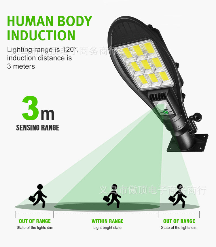 Outdoor Solar Light Human Body Sensing Wall Light Integrated Street Light with Remote Control Garden Light Waterproof Garden Light