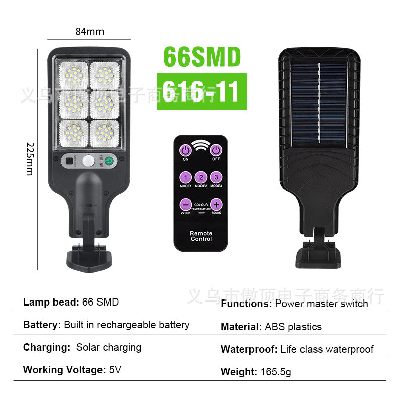 New Solar Street Light LED Outdoor lighting human body sensor garden light with remote control wall lamp Waterproof