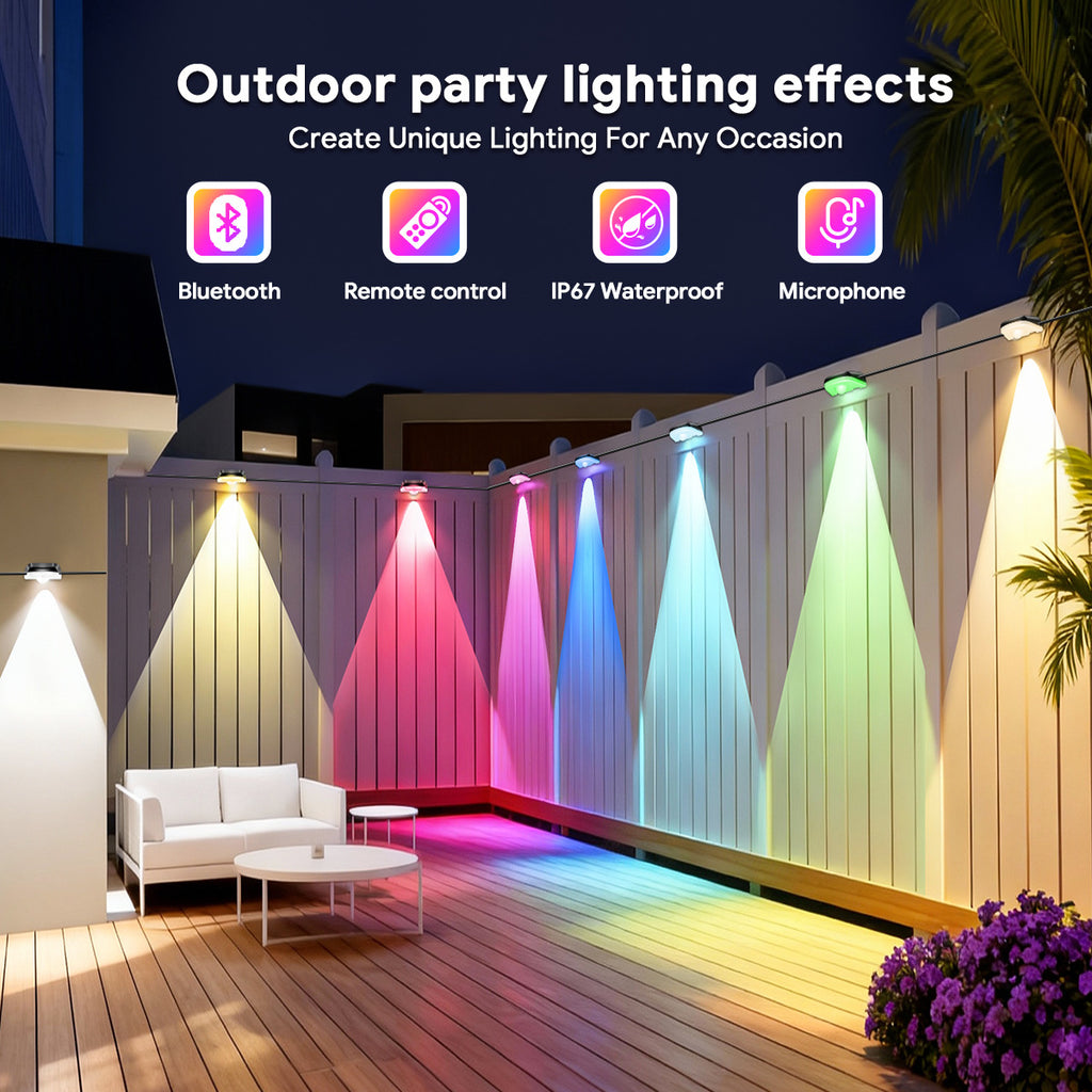 Bluetooth fence light RGBCW Iridescent Fence Light Wall Washer Light Fence Light Garden Light Waterproof Decorative Light