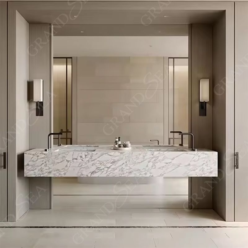 Modern Wood Bathroom Vanities Double Sink Waterproof Bathroom Cabinet