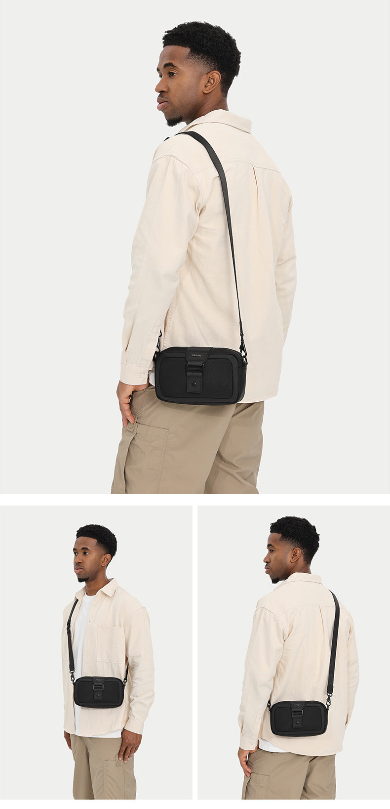 Men's Crossbody Bag High-End Single Shoulder Bag Portable Small Bag Waterproof Oxford Cloth Mini Men's Bag Trendy Style
