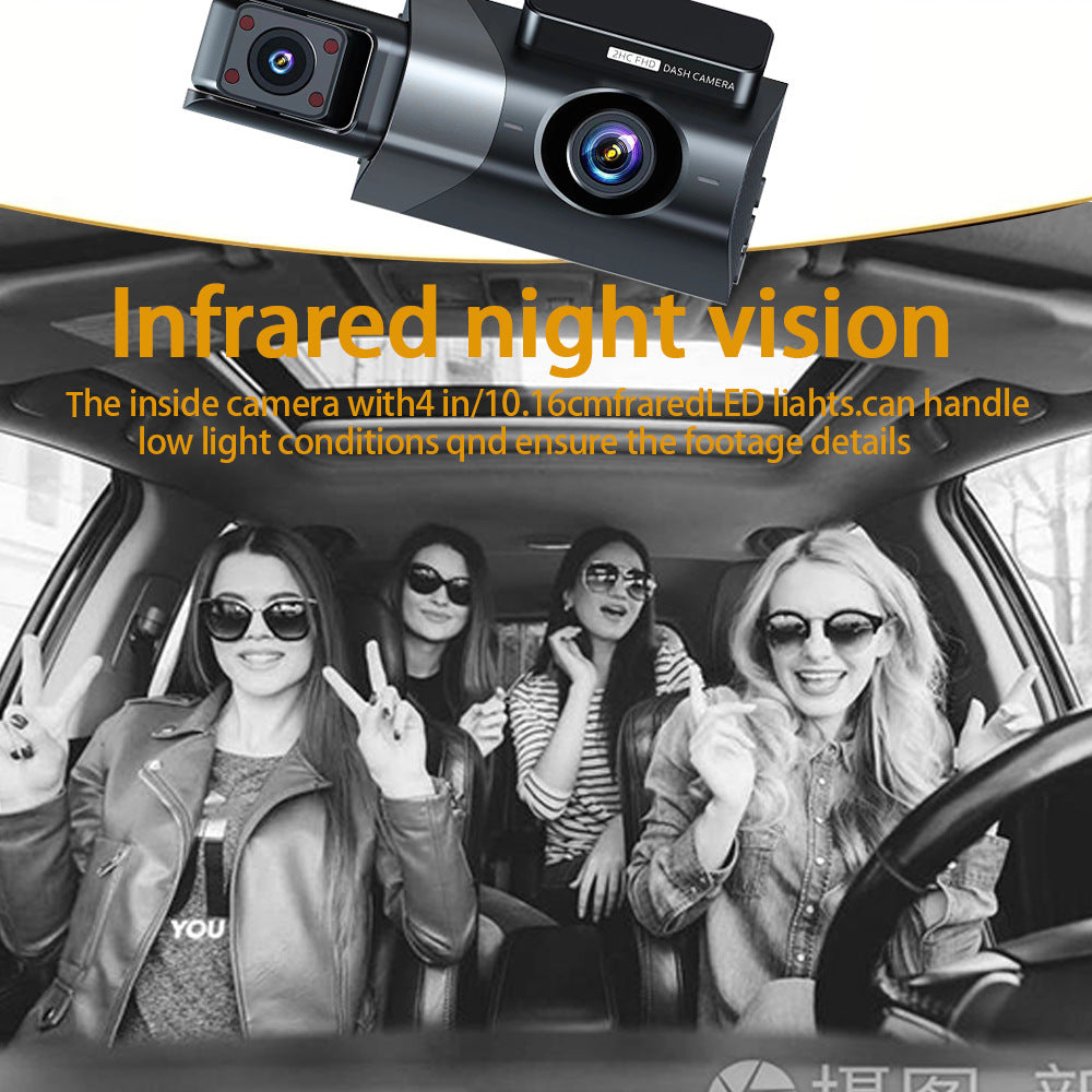 New1080P HD Night Vision Three-Record Dash Cam Multi-Lens Panoramic Parking Car Camera