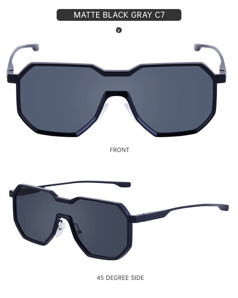 Irregular Steampunk Style Sunglasses European and American Metal Full Frame Integrated Sunglasses for Men Driving Glasses Wholesale