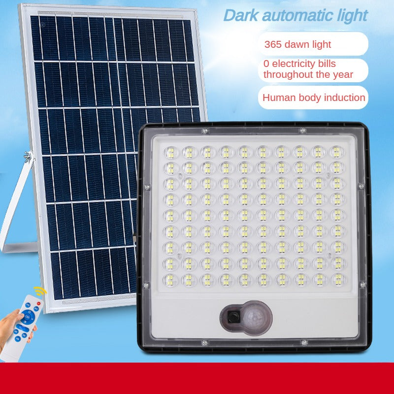Hot-Selling Solar Outdoor Light with Human Body Induction, ABS Waterproof Lighting for Courtyard and Community Solar Flood Light