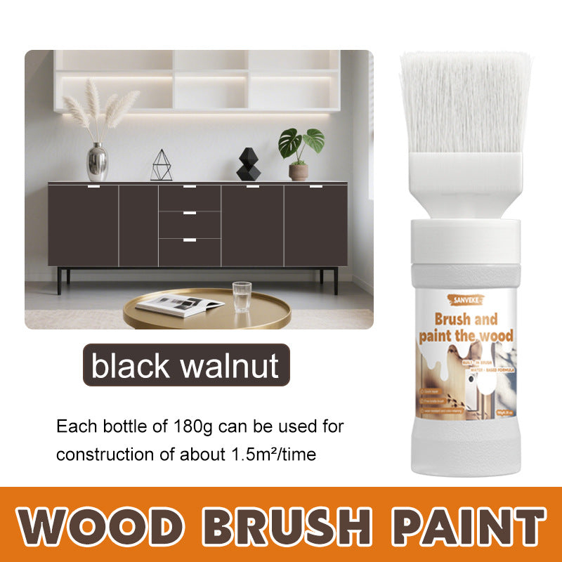 Hot Sale Odorless Water-Based Wood Paint with Brush for Furniture Renovation, Wood Door Color Change, Indoor and Outdoor Universal