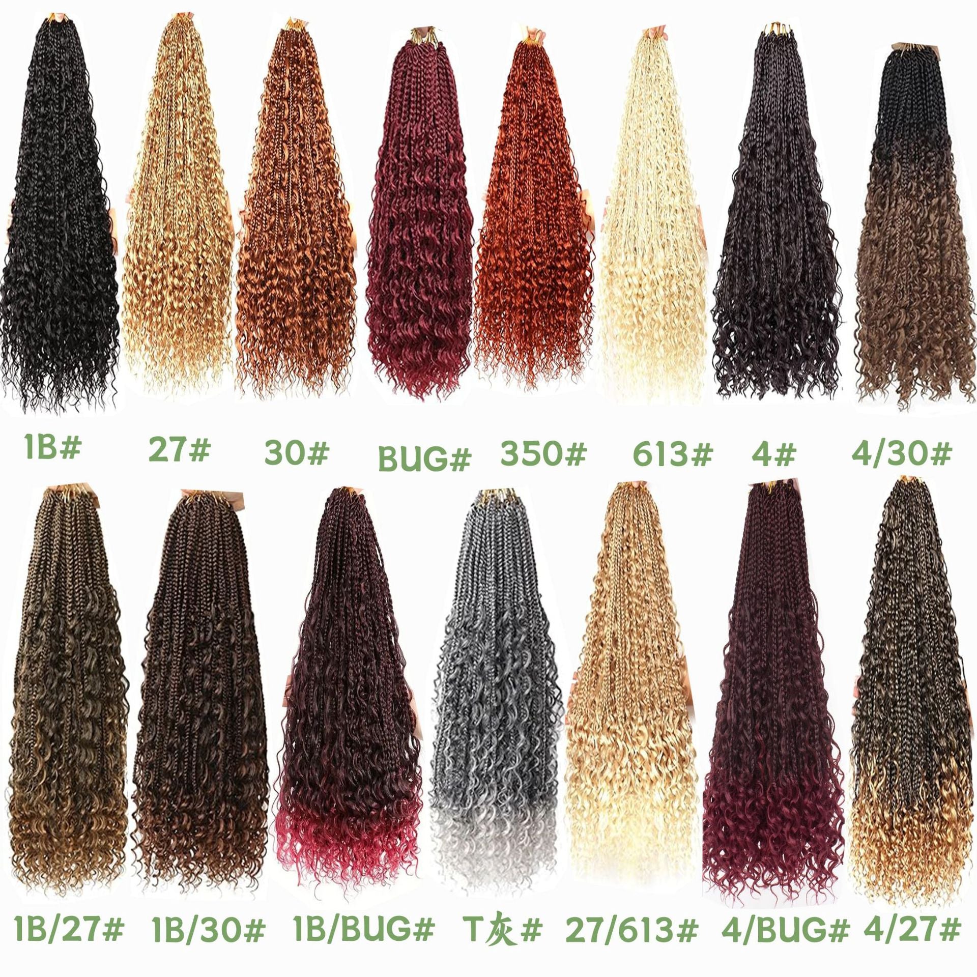 Cross-border European and American Synthetic Hair Wigs Box Braids Bohemian Curly Three-strand Braid Fly Hook Needle Hair Braid