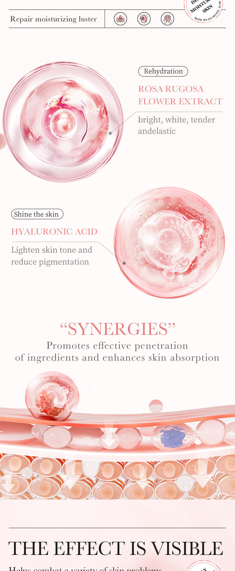 Rose Skincare Set BIOAOUA Hyaluronic acid moisturizing six-piece set  foreign trade wholesale