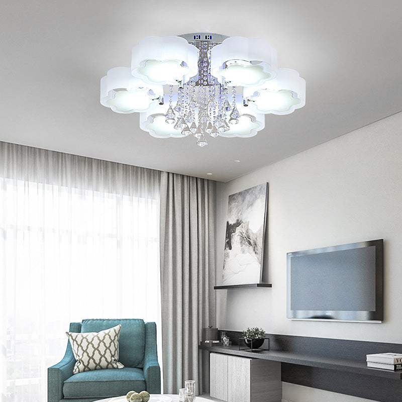 Living Room Lamp Crystal Lamp LED Ceiling Lamp Round Bedroom Lamp Simple Modern Elegant Home Dining Room Balcony Lighting