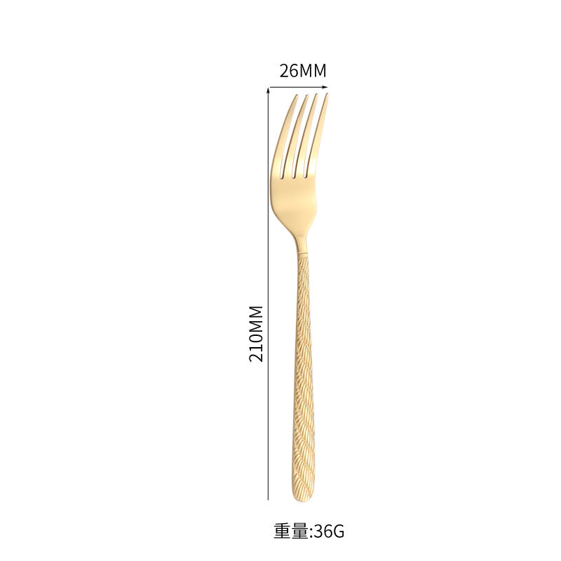 410Stainless Steel Tableware Hotel Restaurant Hemp Rope Pattern Knife Fork Spoon24Set of Western Steak Knives and Forks