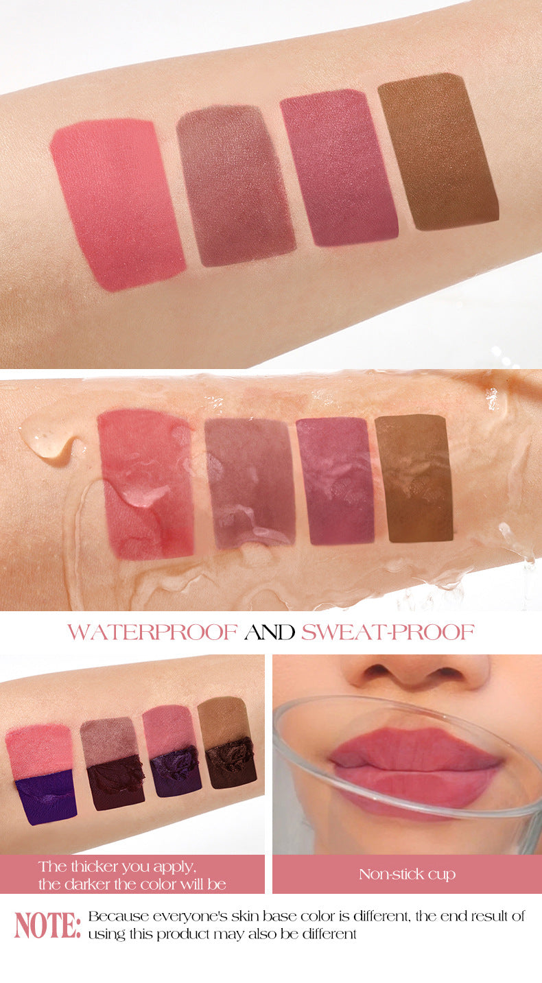 Tear-off Lip Gloss Velvet Matte Non-fading Non-stick Cup Tear-off Lip Color Version Labelable