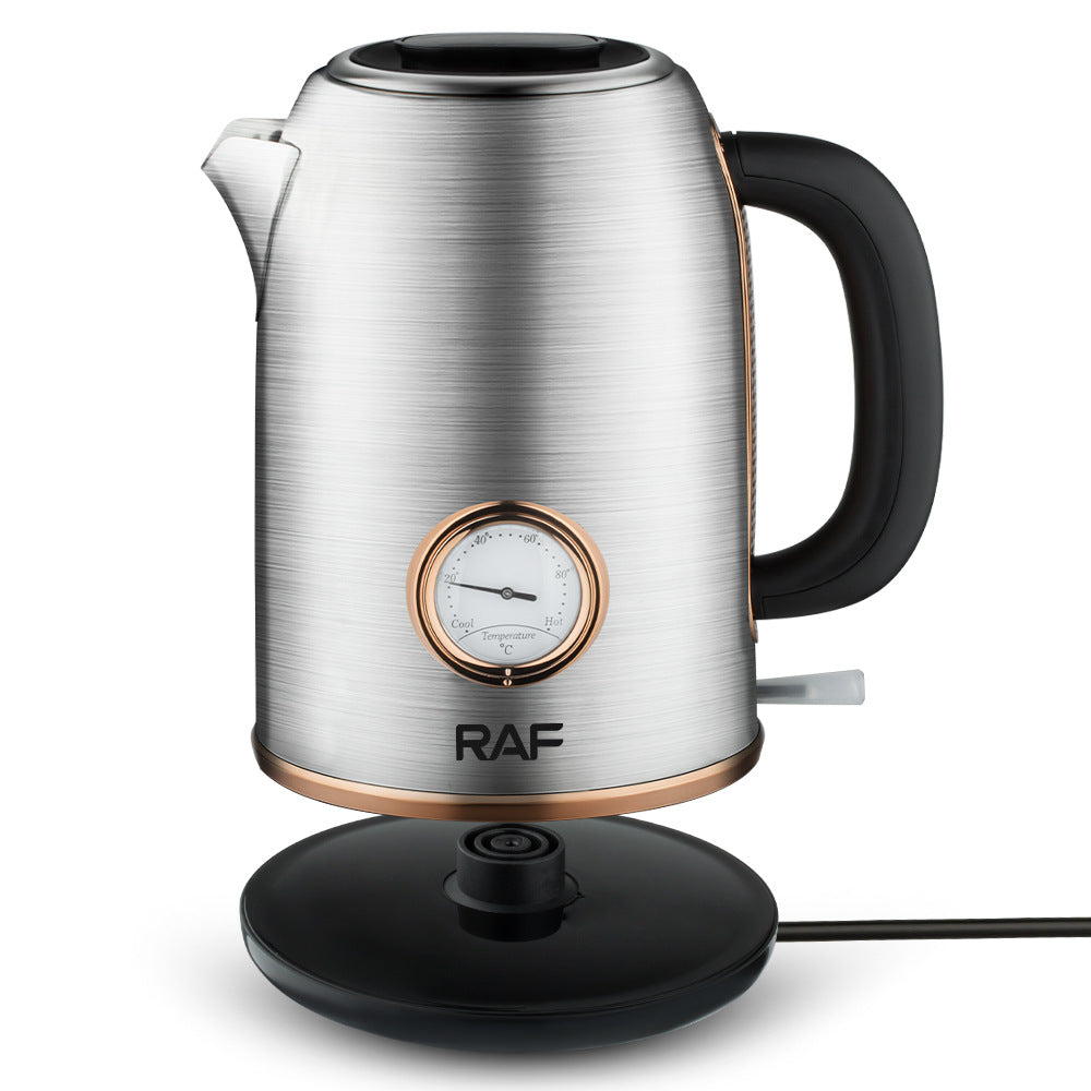 RAF European Standard Electric Kettle Stainless Steel Temperature Display Anti-scald Anti-dry Boil Water Kettle2L Automatic Power off