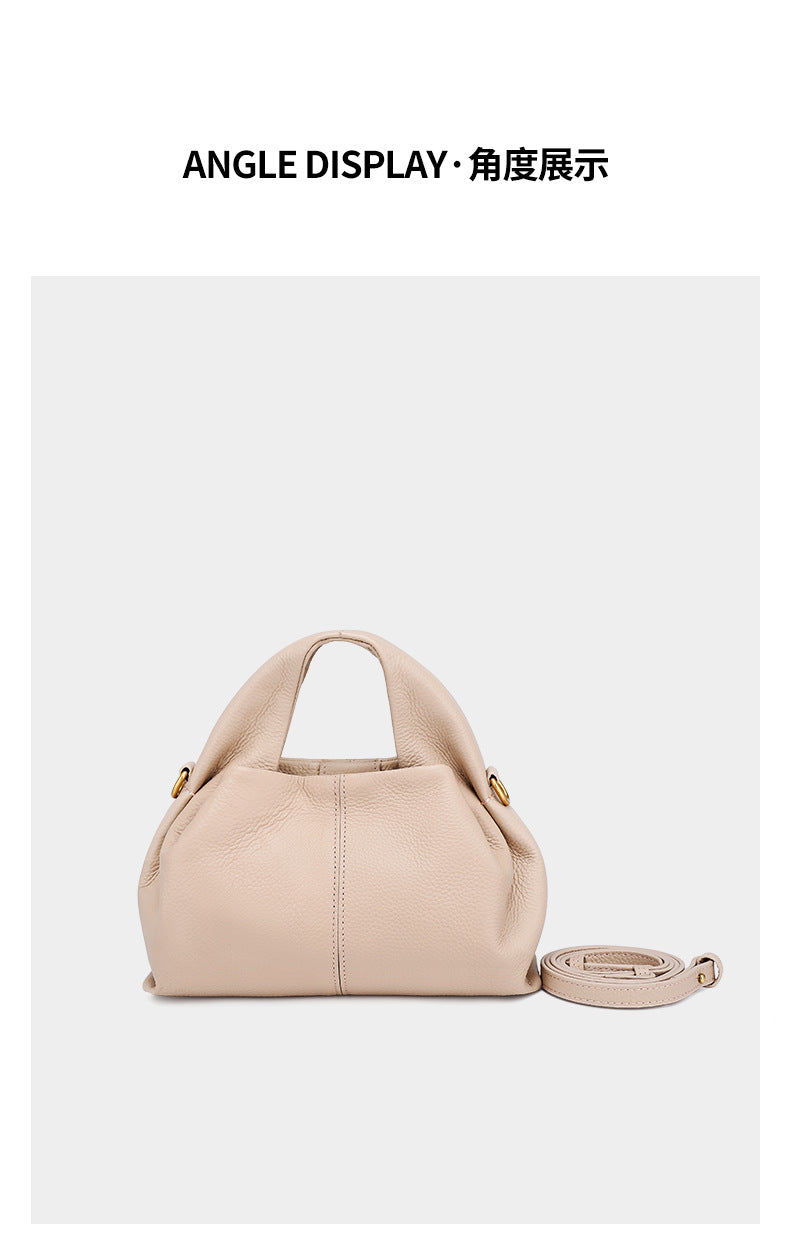 European and American Style Boling En Cloud Bag Lychee Pattern Light Luxury Crossbody Shoulder Dumpling Bag New Women's Underarm Handbag Trendy