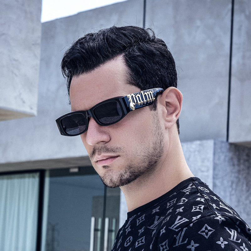European and American Style Small Frame Sunglasses for Women Wholesale Fashion Wide Leg Sun Protection Sunglasses for Men UV Protection