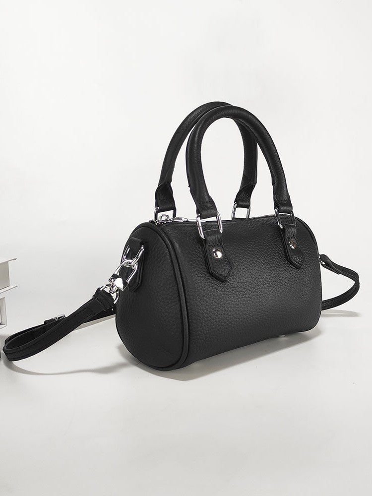 High-end texture genuine leather Boston pillow bag for women2025New Top Layer Cowhide Handbag and Crossbody Bag from Shiling