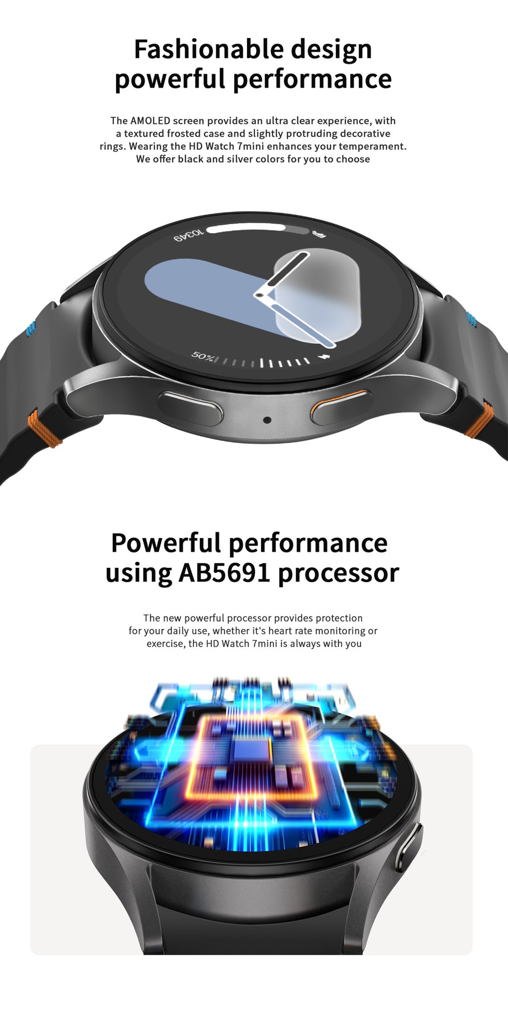 HD Watch7 Mini Smart Watch1.32inch Bluetooth call, heart rate monitor, pedometer, sleep monitoring, exercise tracker