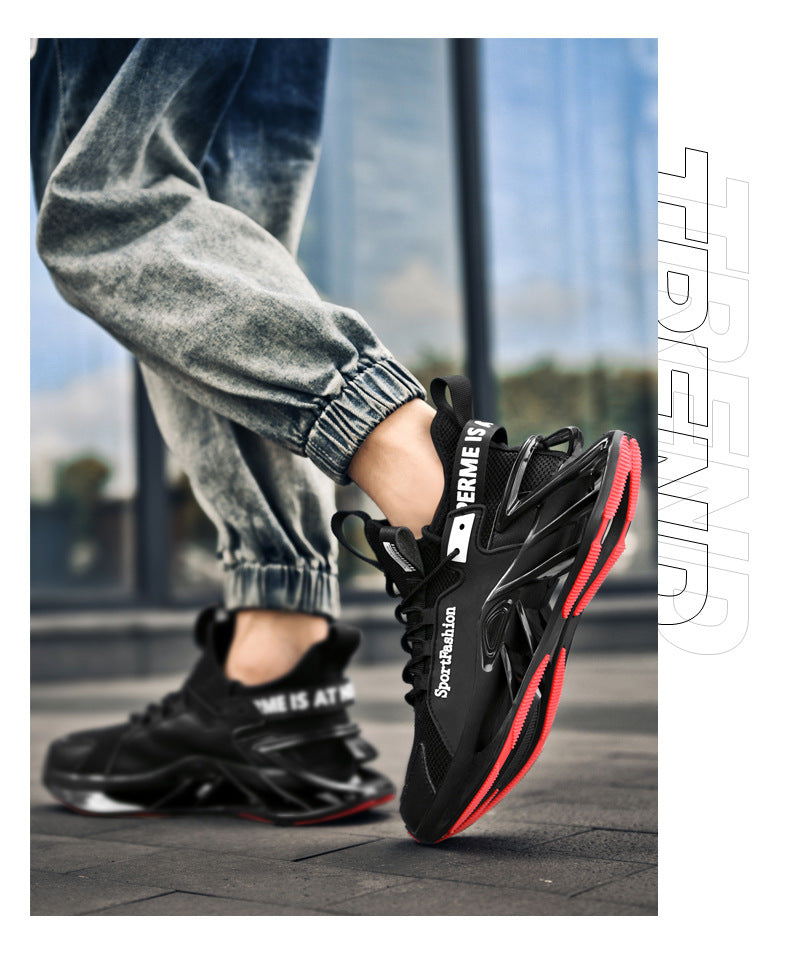 Spring New Large Size Blade Sole Sneakers Casual Versatile Men's Shoes Fashion National Style Patchwork Trendy Shoes