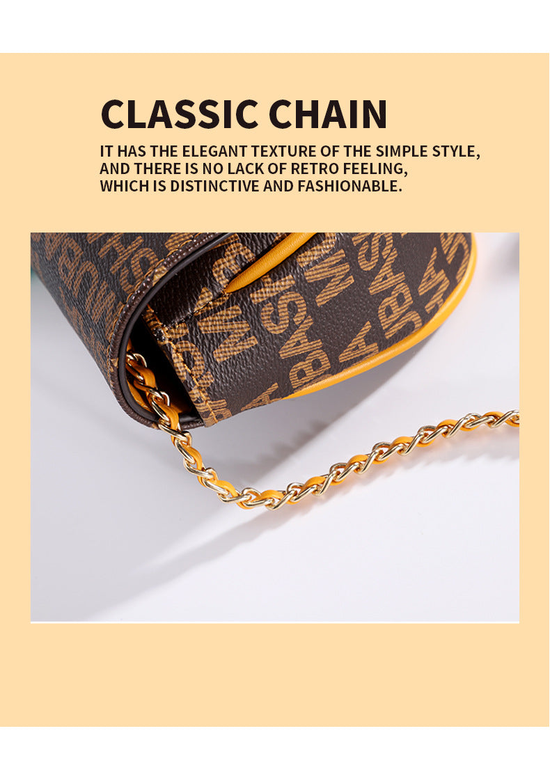 New Trendy Chain Bag for Women, Vintage Floral Shoulder Bag, Light Luxury Small Square Bag, Retro Stylish Crossbody Bag