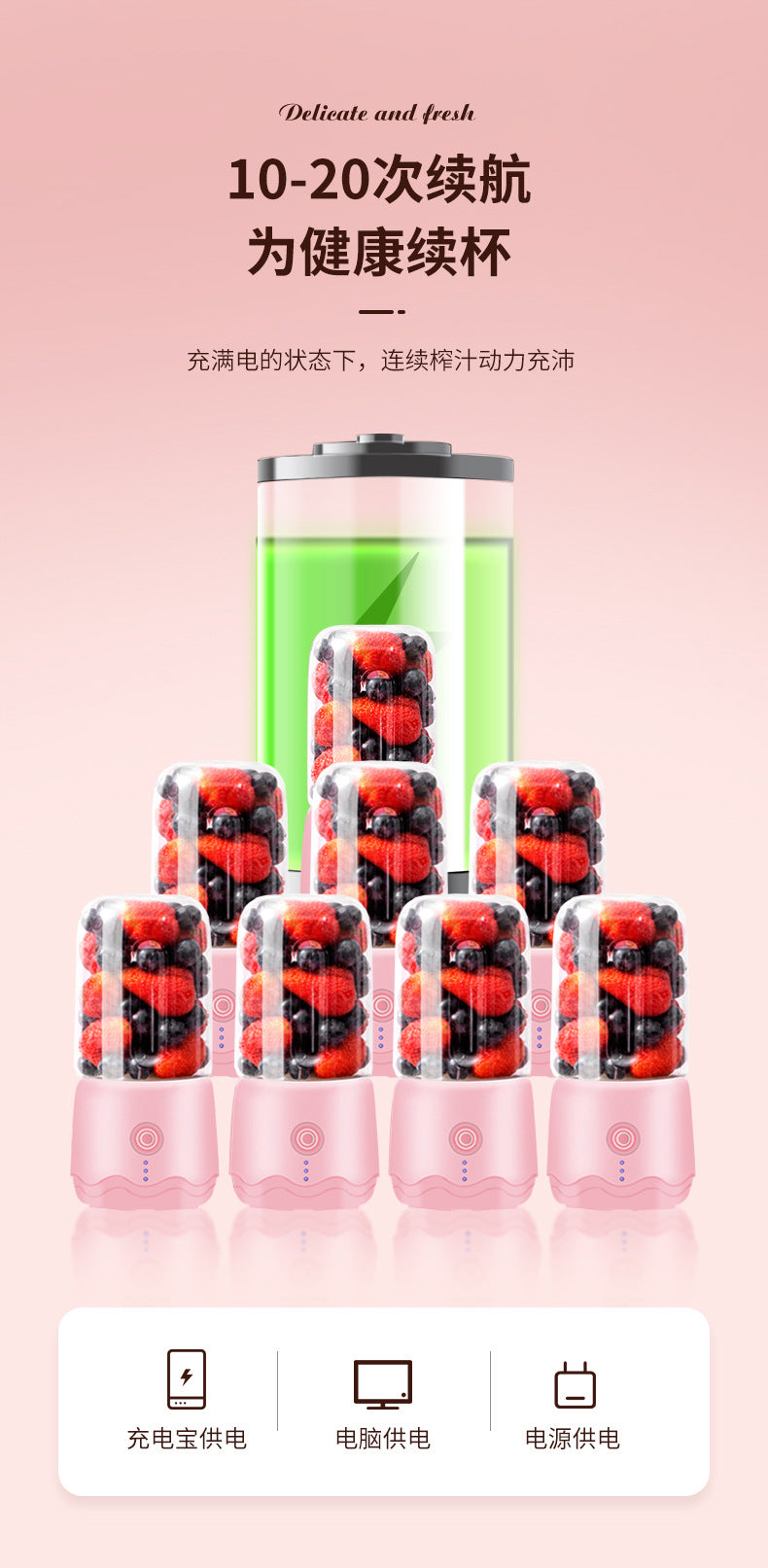 Wireless Juicer Portable Household Fruit Blender Cup Mini Juicer Cup Small Juice Extractor Gift Customization