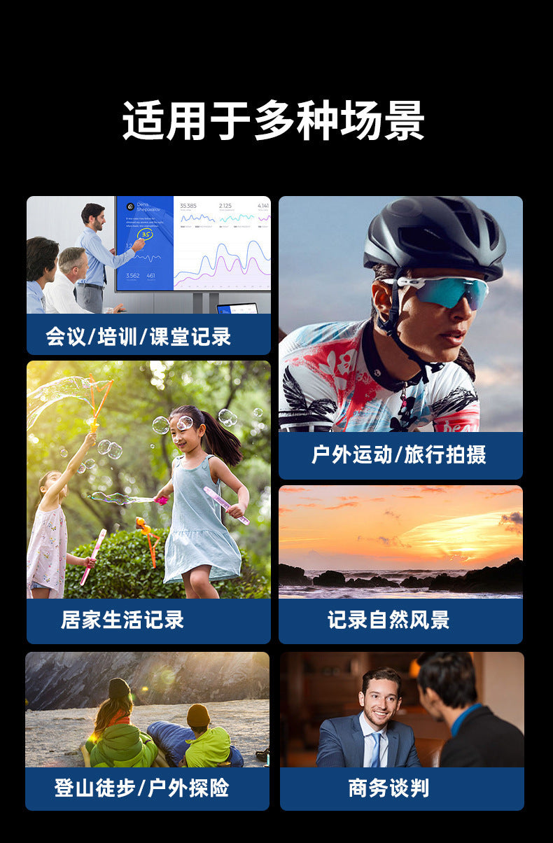 AI Glasses mate2Black Technology Translation Bluetooth Glasses Camera Photo Outdoor Windproof Card Insert Video Glasses