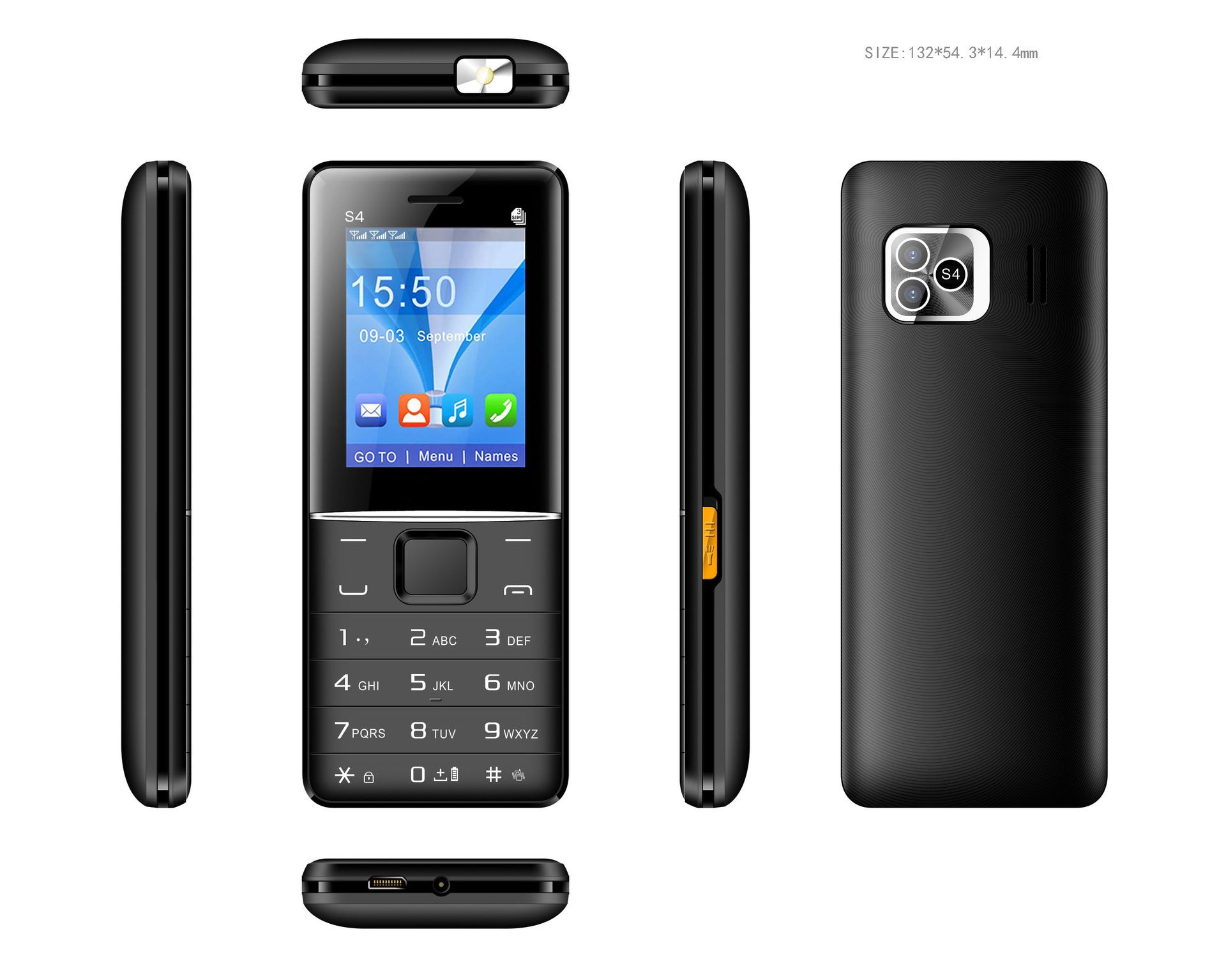 4754Private Model Feature Phone with Buttons, Straight Design for Students and Seniors2.44Ultra-long Battery Life Wholesale