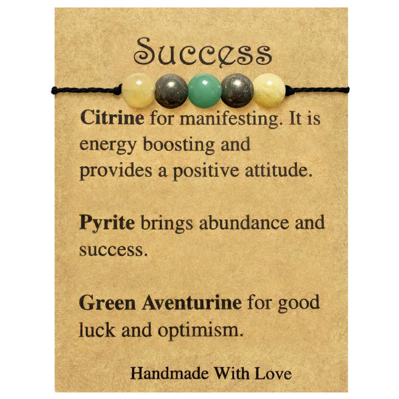 Handmade Knot Braided Bracelet Stone Beaded Tiger Eye Map Stone Couple Gift Stretchable Braided Bracelet