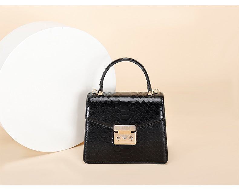 Snake Pattern Kelly Bag Niche Versatile Handbag High-Quality Fashion Women's Bag Light Luxury Single Shoulder Crossbody Women's Bag