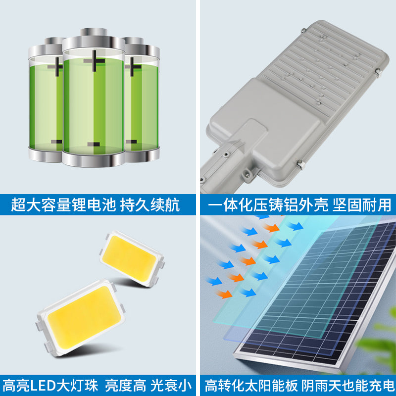 Project with Solar Panels and Sensors Integrated LED Waterproof Outdoor Pole Industrial Solar Street Light