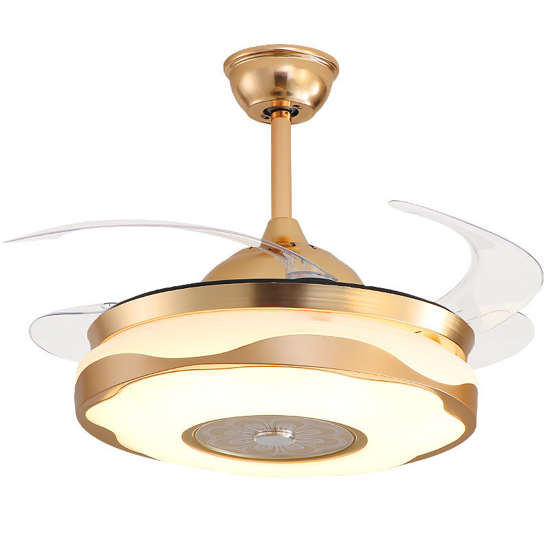 LED Invisible Fan Light for Dining Room and Bedroom, Modern Simple Ceiling Fan with Light, Variable Frequency Fan Light, Invisible